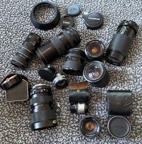 Camera lens job lot consisting - camera,
