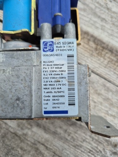 Sigma 848 gas valve 0063as4831 - sigma,